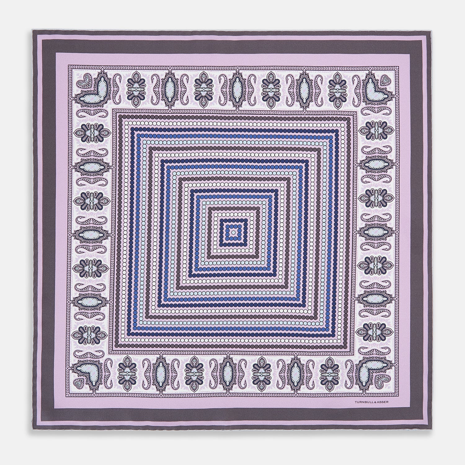 Lilac Dots and Paisley Silk Pocket Square