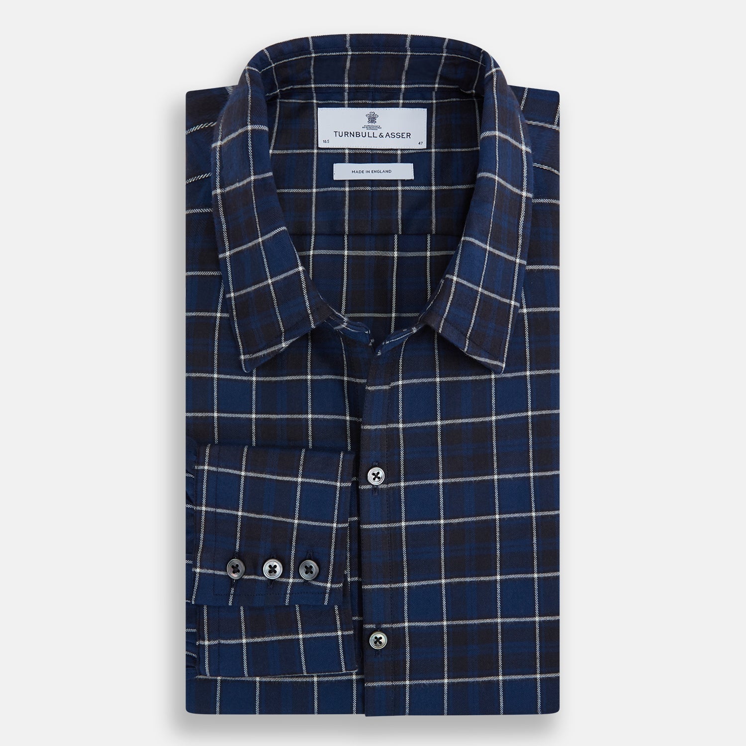 Navy and White Check Windsor Shirt