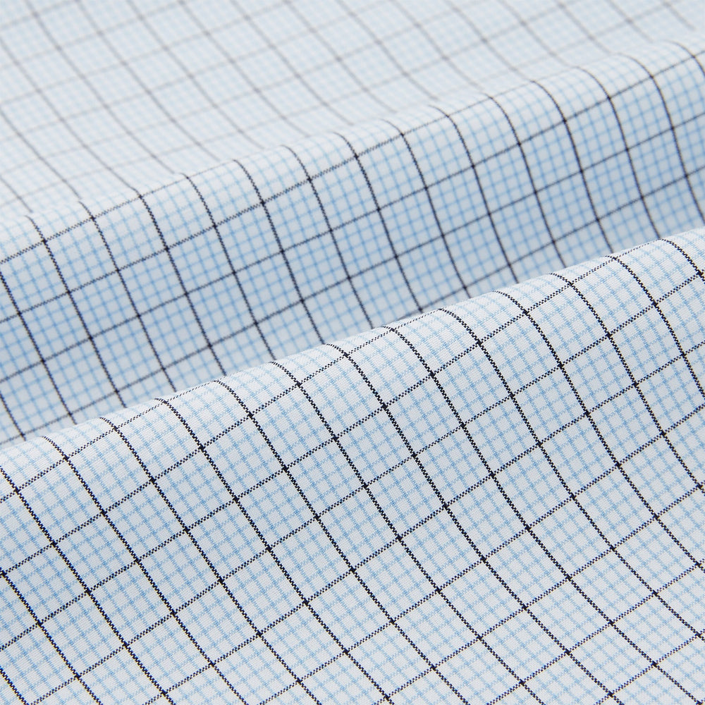 Blue Graph Check Pyjama Shirt