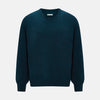 Dark Green Melange Cashmere Round Neck Jumper