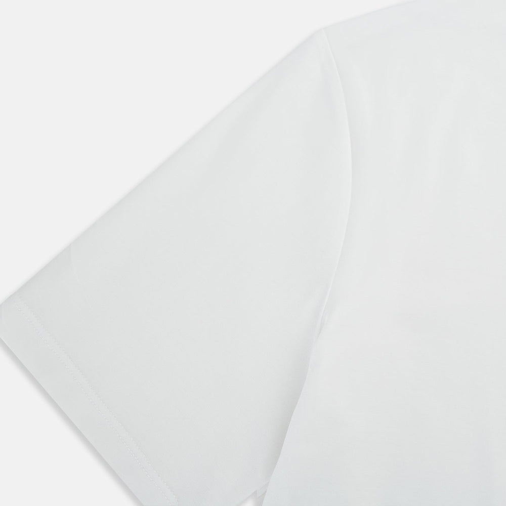 The Turnbull & Asser White Short-sleeve Pyjama Shirt is shown laid flat on a white background, featuring a plain, logo-free design for effortless comfort and classic loungewear style.