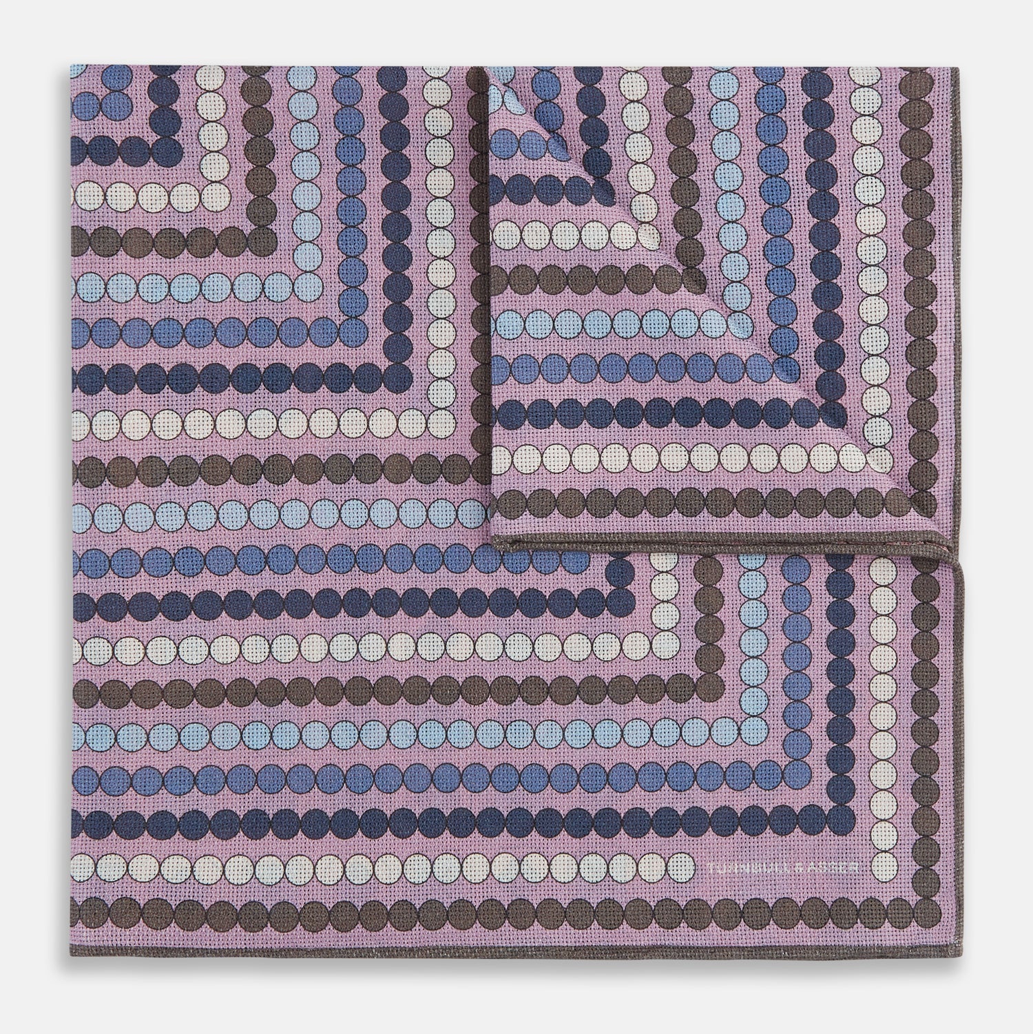 Lilac Dots and Floral Tile Double-Sided Silk Pocket Square