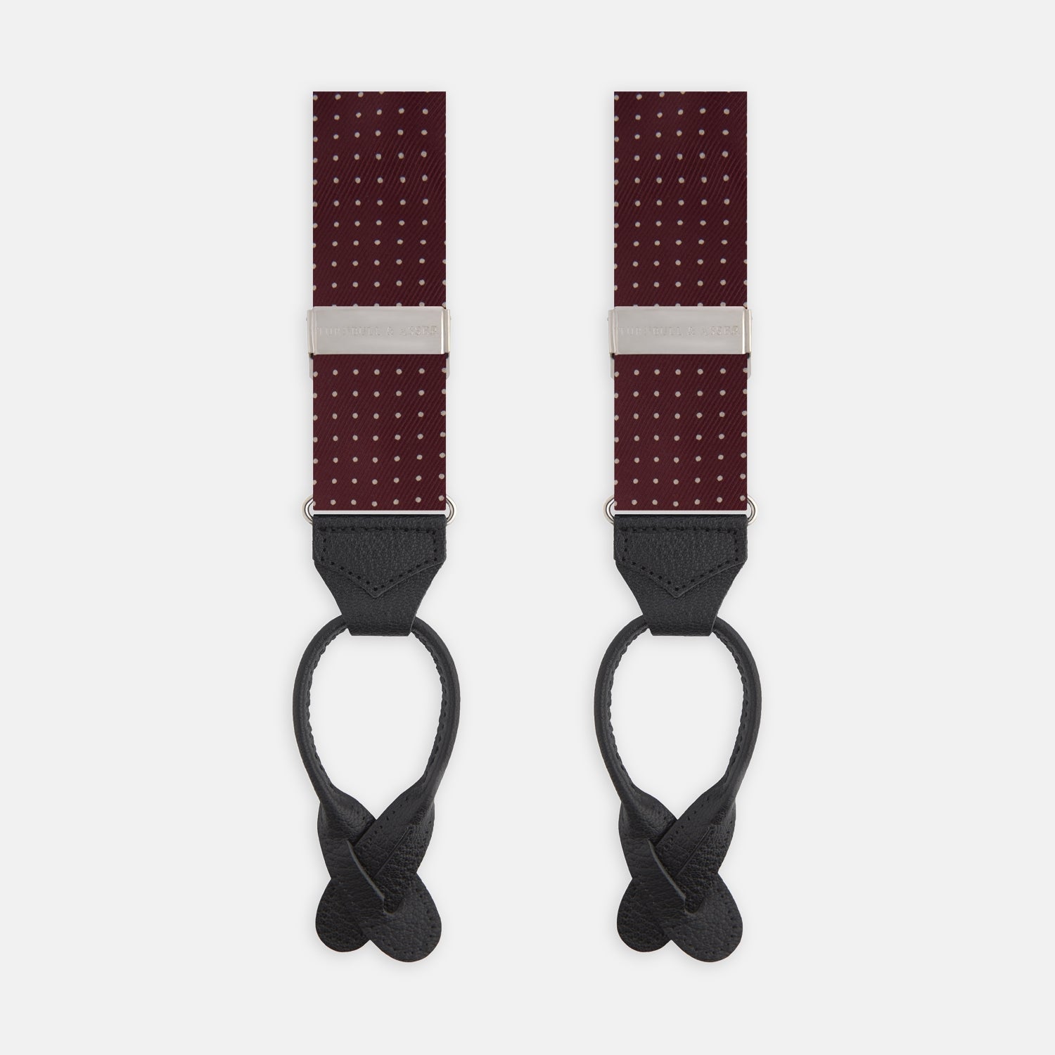 Burgundy Small Spot Adjustable Silk Braces