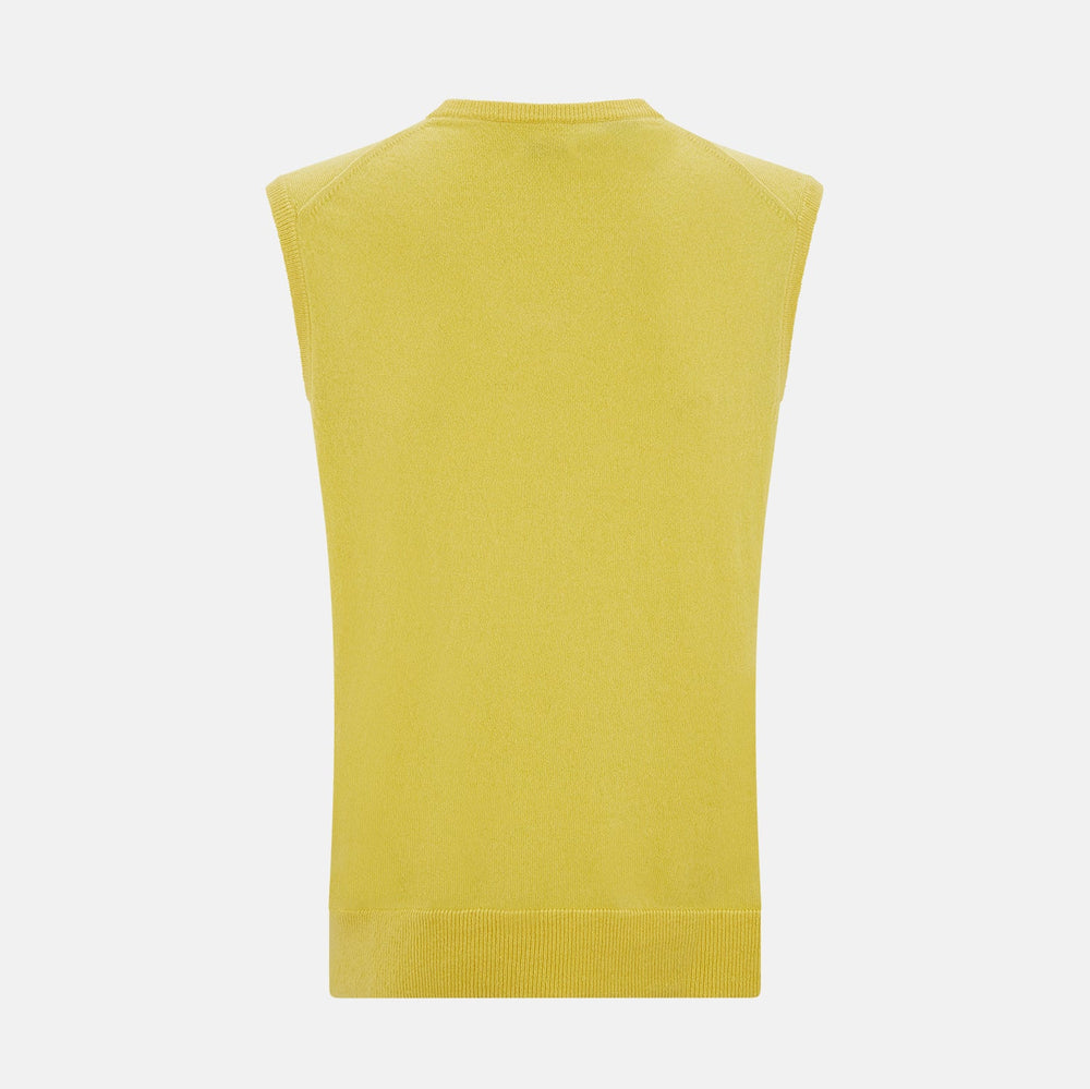 Canary Yellow Cashmere V-Neck Vest