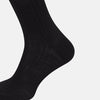 Black Wool Long Socks