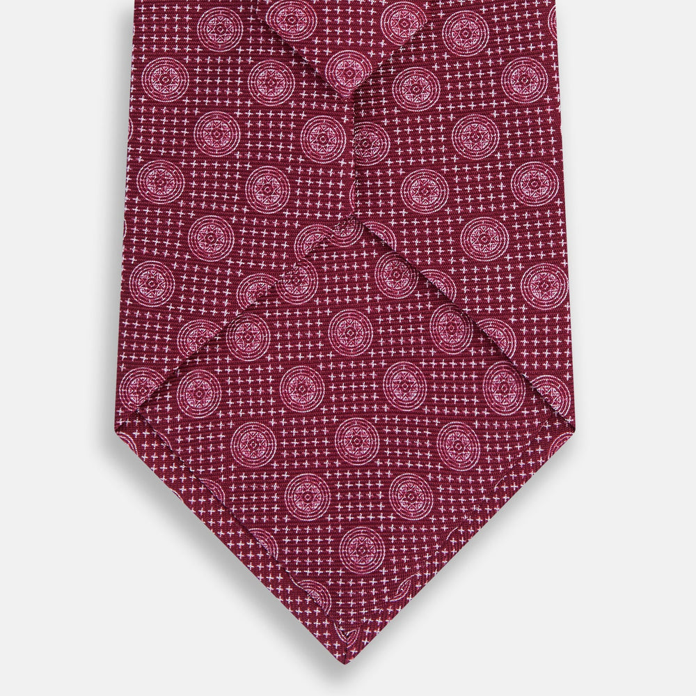 Burgundy Medallion Silk Tie