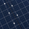 Indigo and White Thin Plaid Check Windsor Shirt