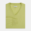 Melon Green Cashmere V-Neck Jumper