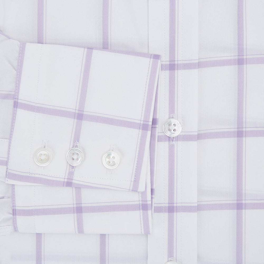 Lilac Grid Check Mayfair Shirt