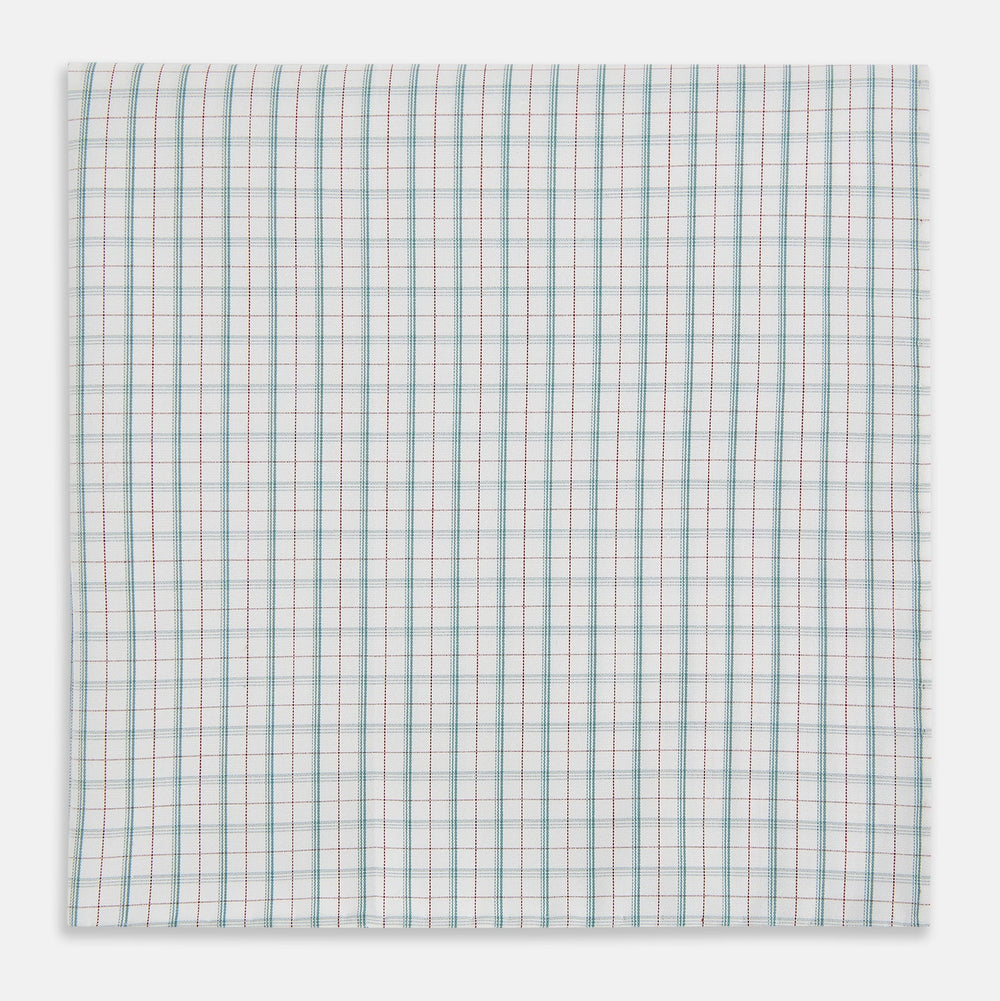 Green Multi Graph Check Hand-Rolled Handkerchief