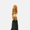 Forest Green Telescopic Umbrella with Whangee Crook Handle