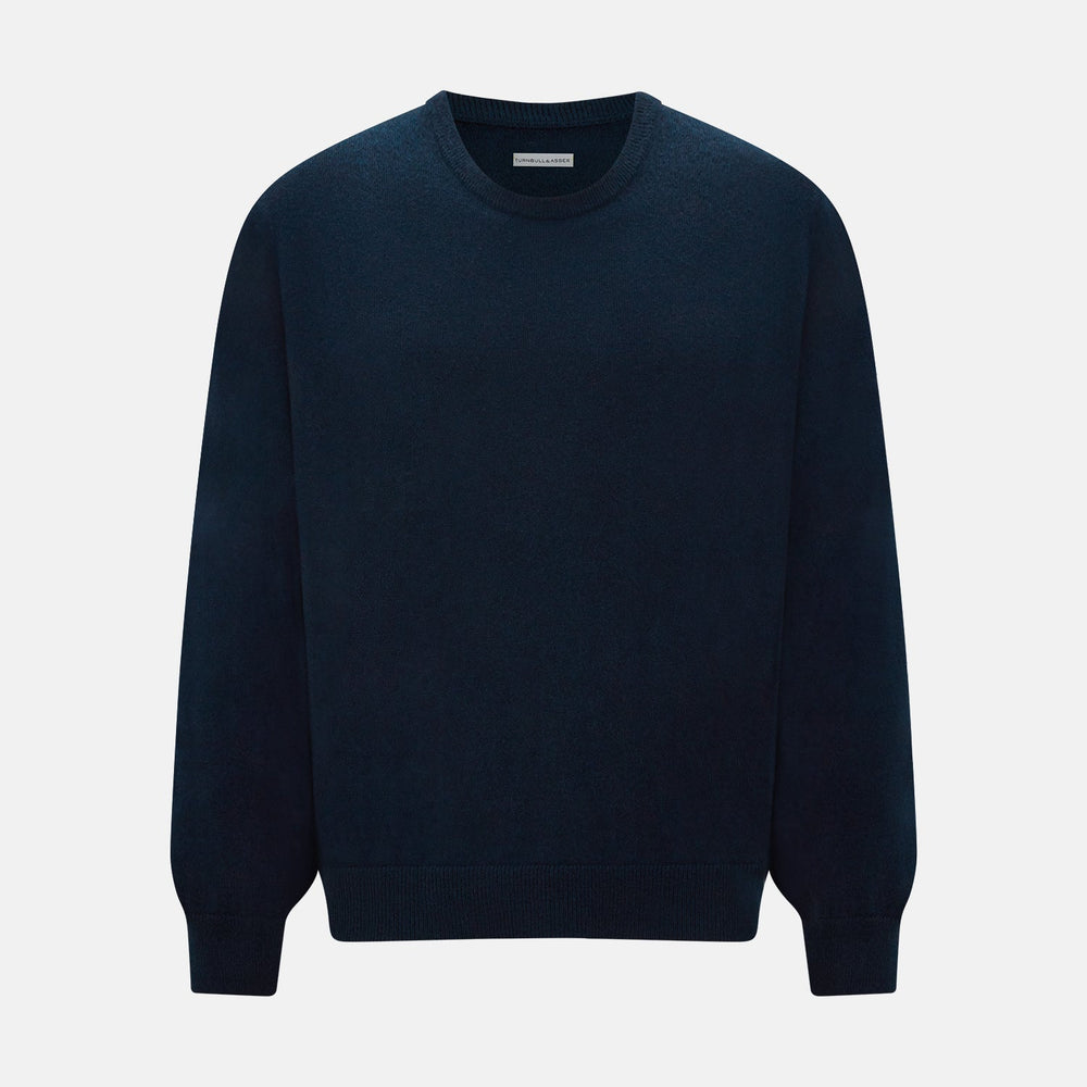 Navy Cashmere Round Neck Jumper