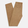 Camel Striped Linen Edmund trousers
