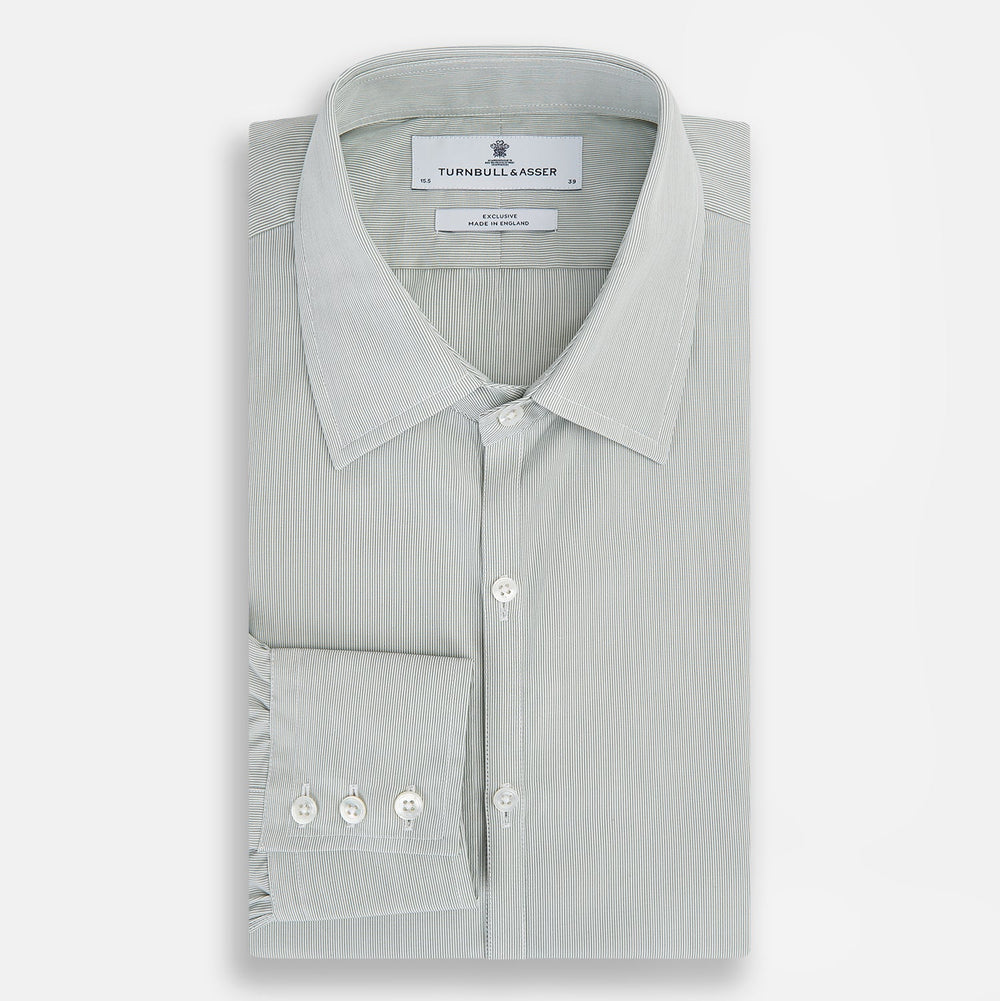 Dark Green Hairline Stripe Westminster Shirt