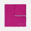 Fuchsia and White Piped Silk Pocket Square