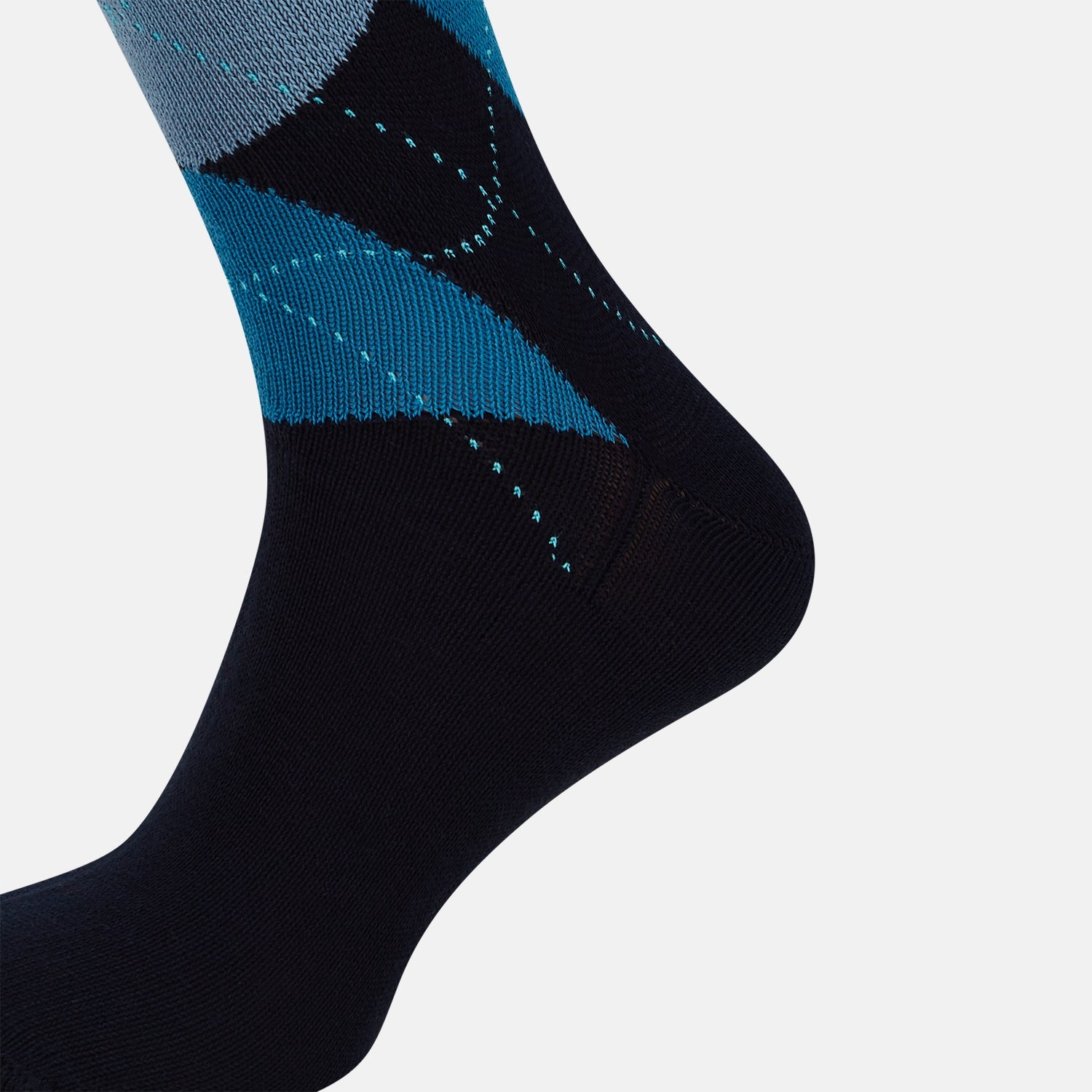 Navy Check Mid-Length Socks