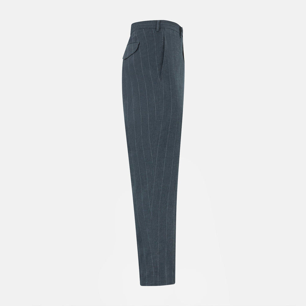 Forest Green Striped Edmund trousers