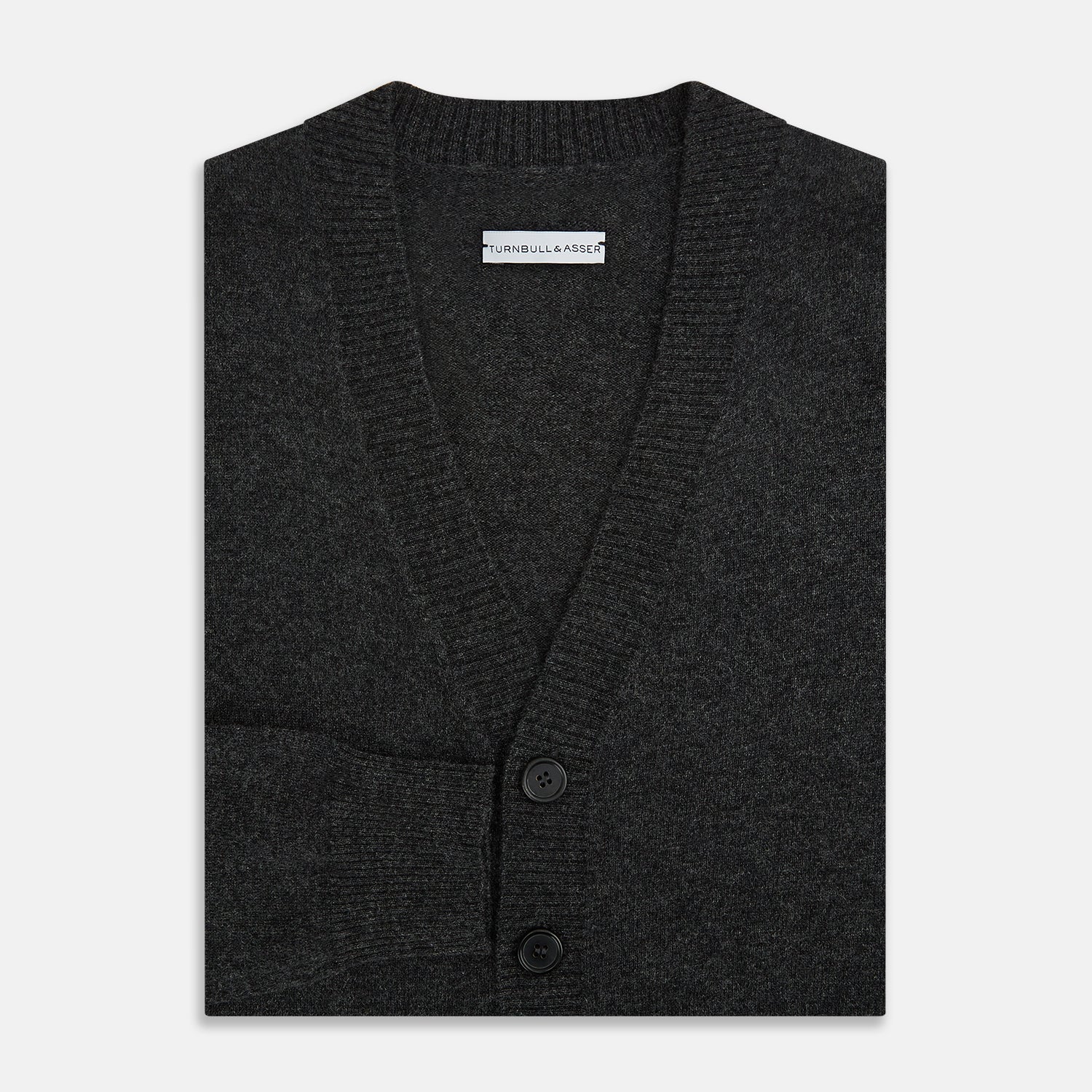 Dark Grey Melange Cashmere Cardigan