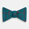 Teal Paisley Silk Bow Tie