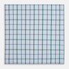 Hand Rolled Blue and Green Tattersall Check Handkerchief
