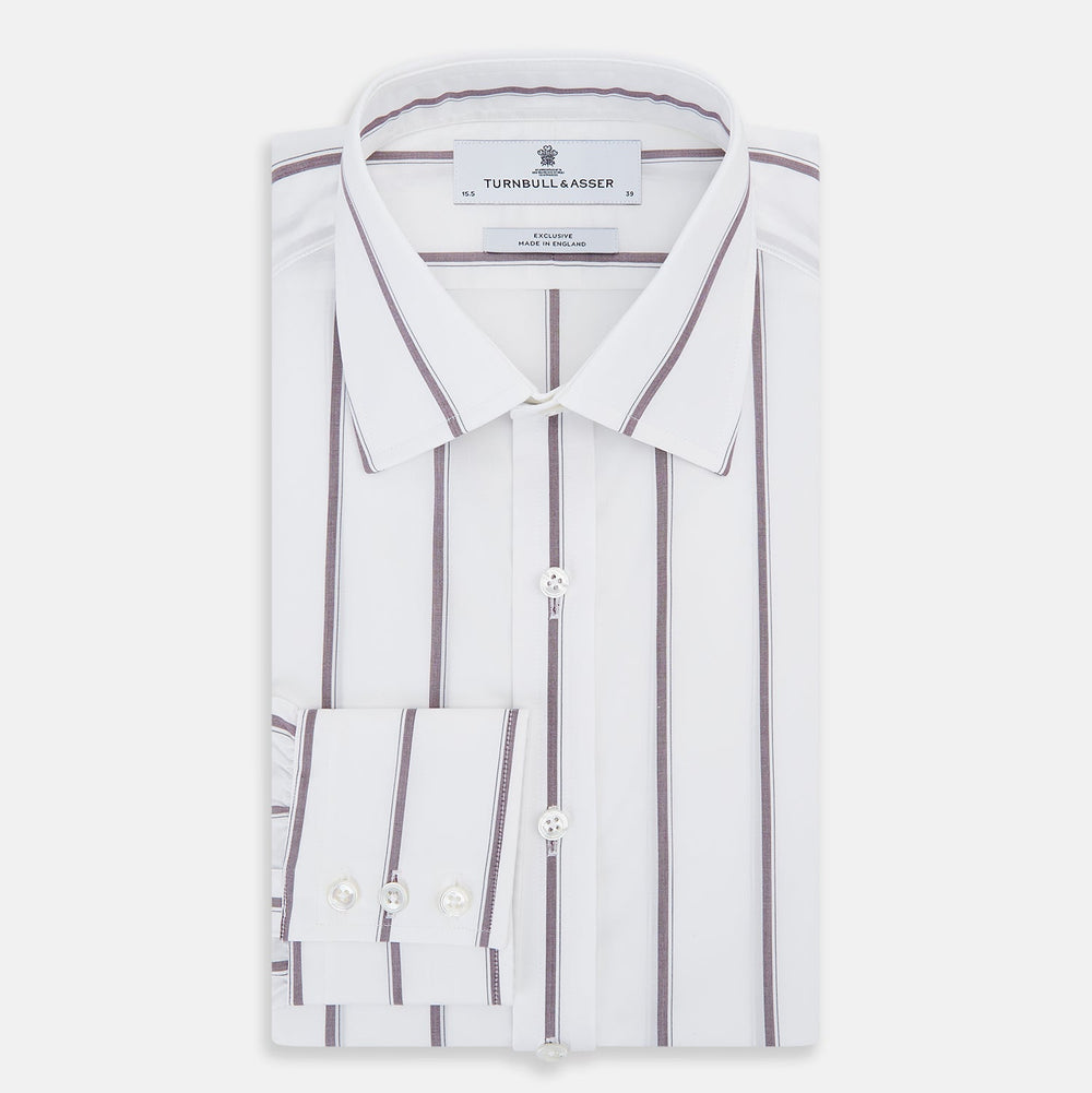 Burgundy Track Stripe Mayfair Shirt