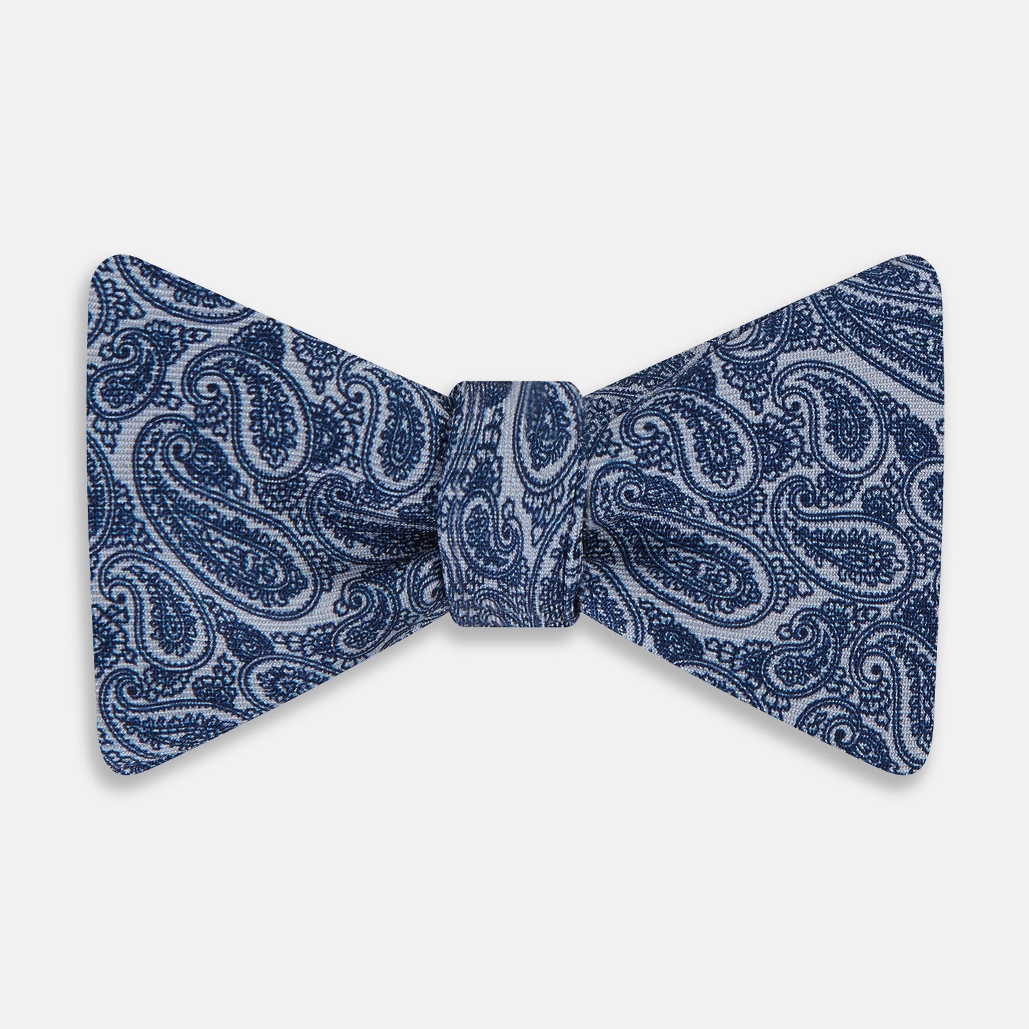 Pale Blue Paisley Silk Bow Tie