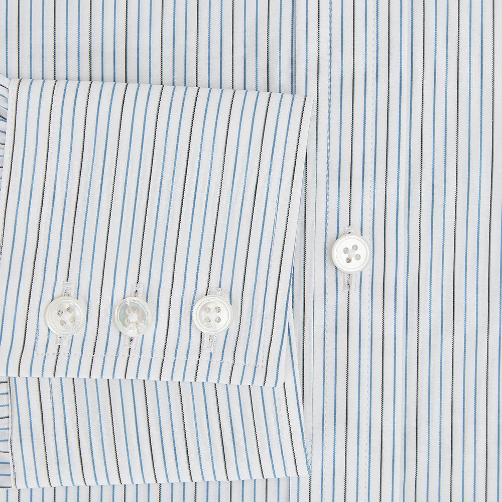 Navy and Brown Pinstripe Mayfair Shirt
