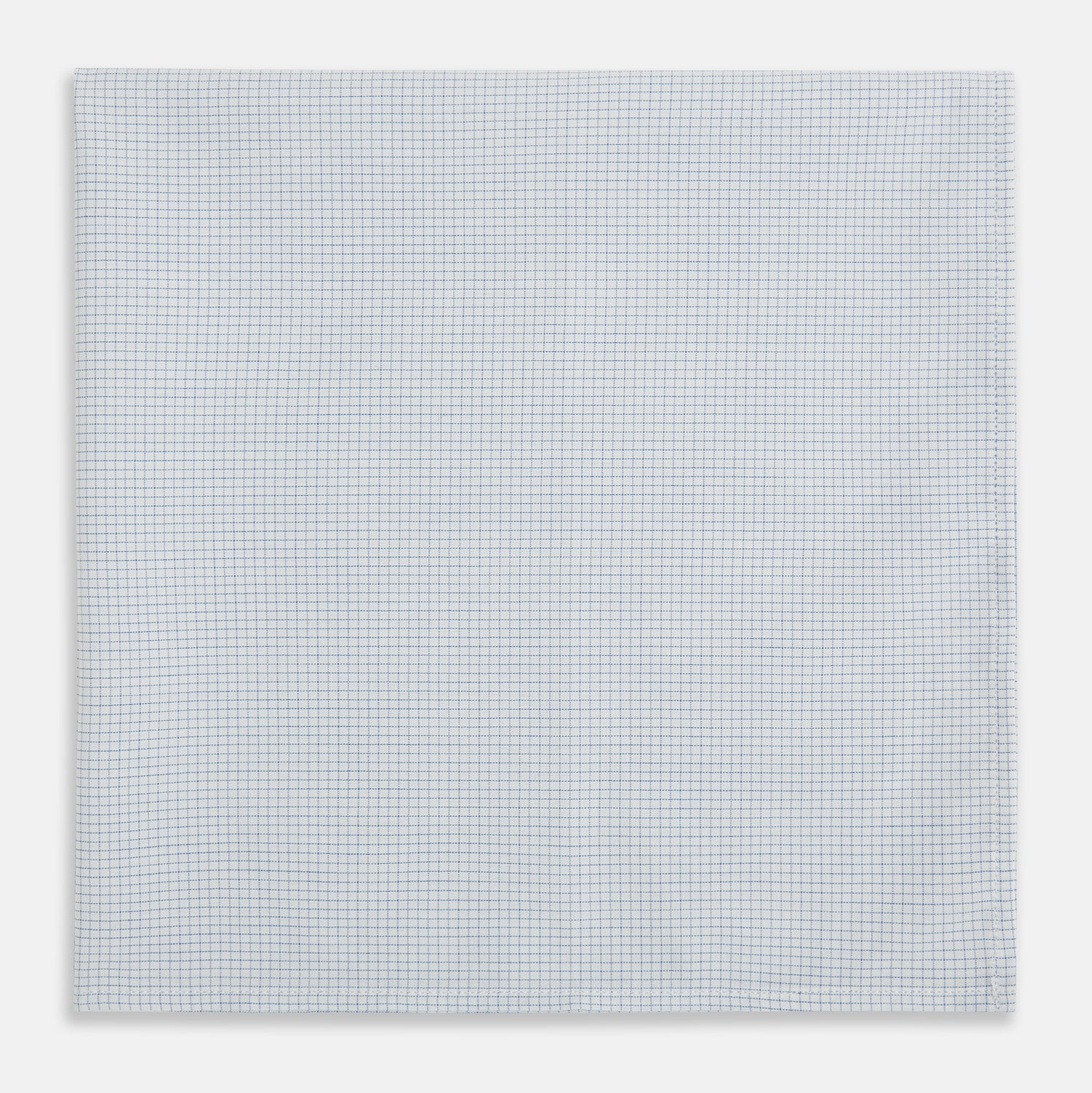 Hand Rolled Pale Blue Graph Check Handkerchief
