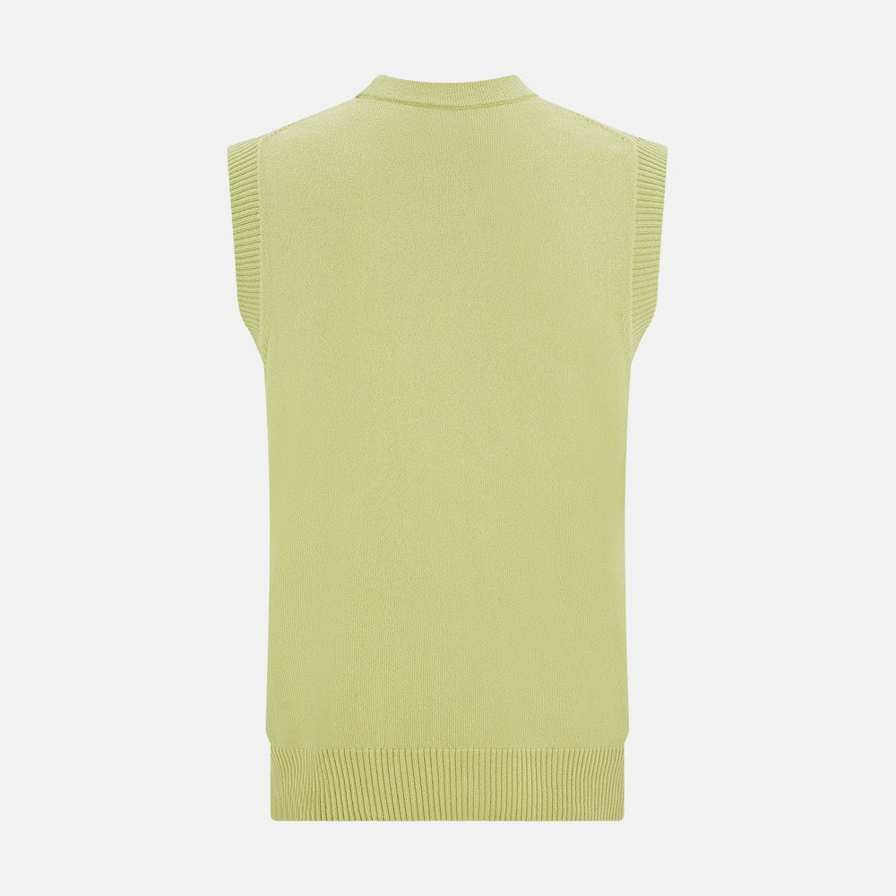 Melon Green Sleeveless Cardigan