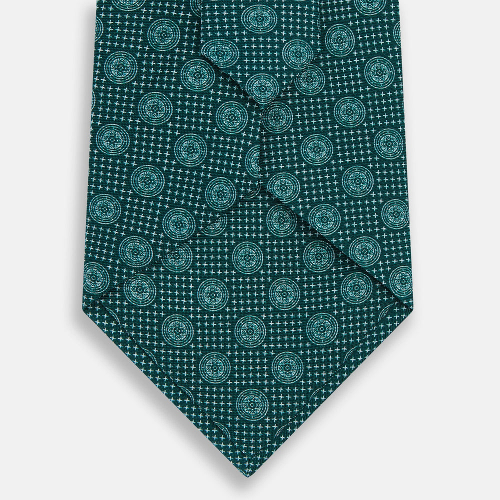 Forest Green Medallion Silk Tie