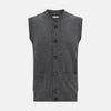 Charcoal Grey Cashmere Sleeveless Cardigan