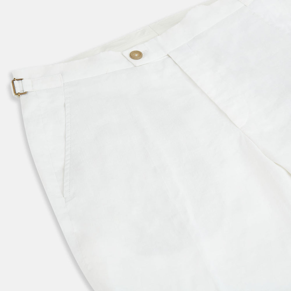 White Linen Henry Trousers