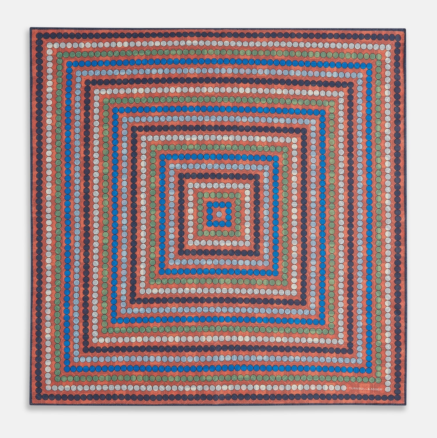 Orange Dots and Floral Tile Double-Sided Silk Pocket Square