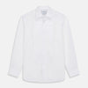 White Pleated Cotton Dress Shirt with T&A Collar and Double Cuffs