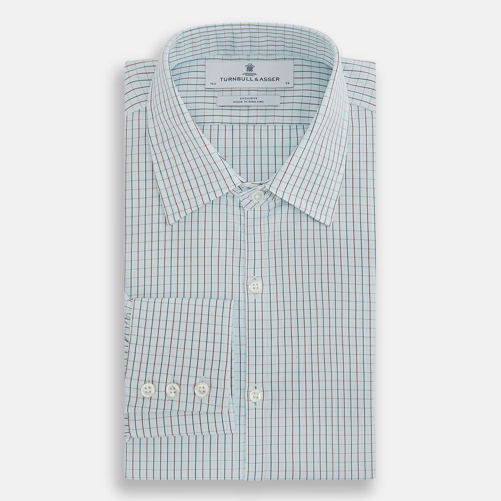 Forest Melange and Red Overlay Grid Check Westminster Shirt