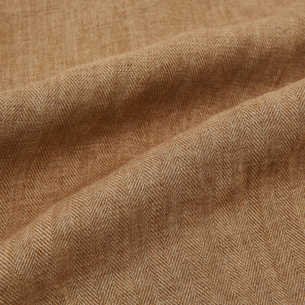Camel Striped Linen Edmund trousers