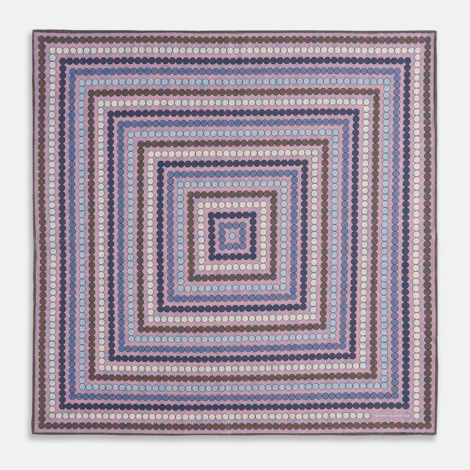 Lilac Dots and Floral Tile Double-Sided Silk Pocket Square