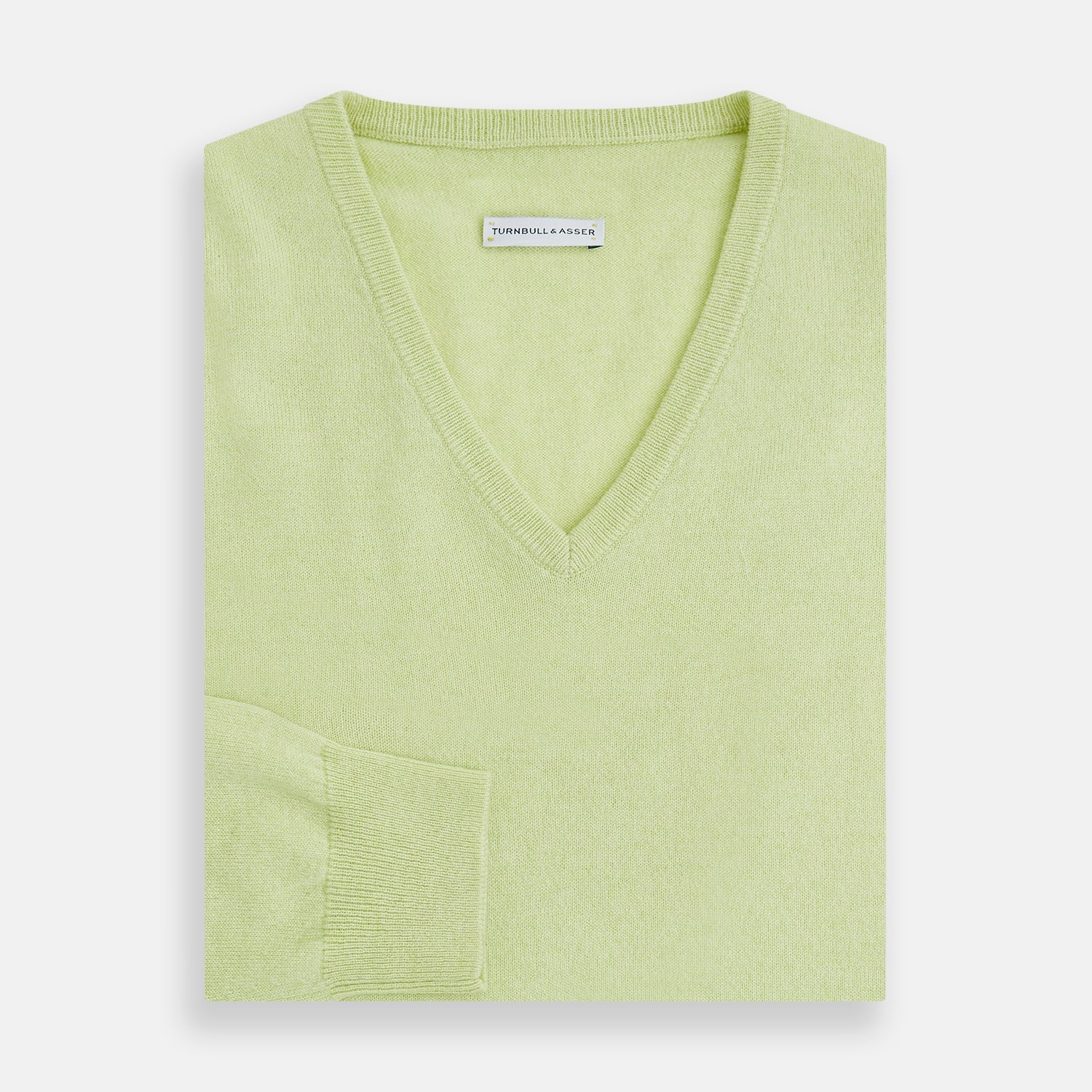 Pistachio Cashmere V-neck Jumper