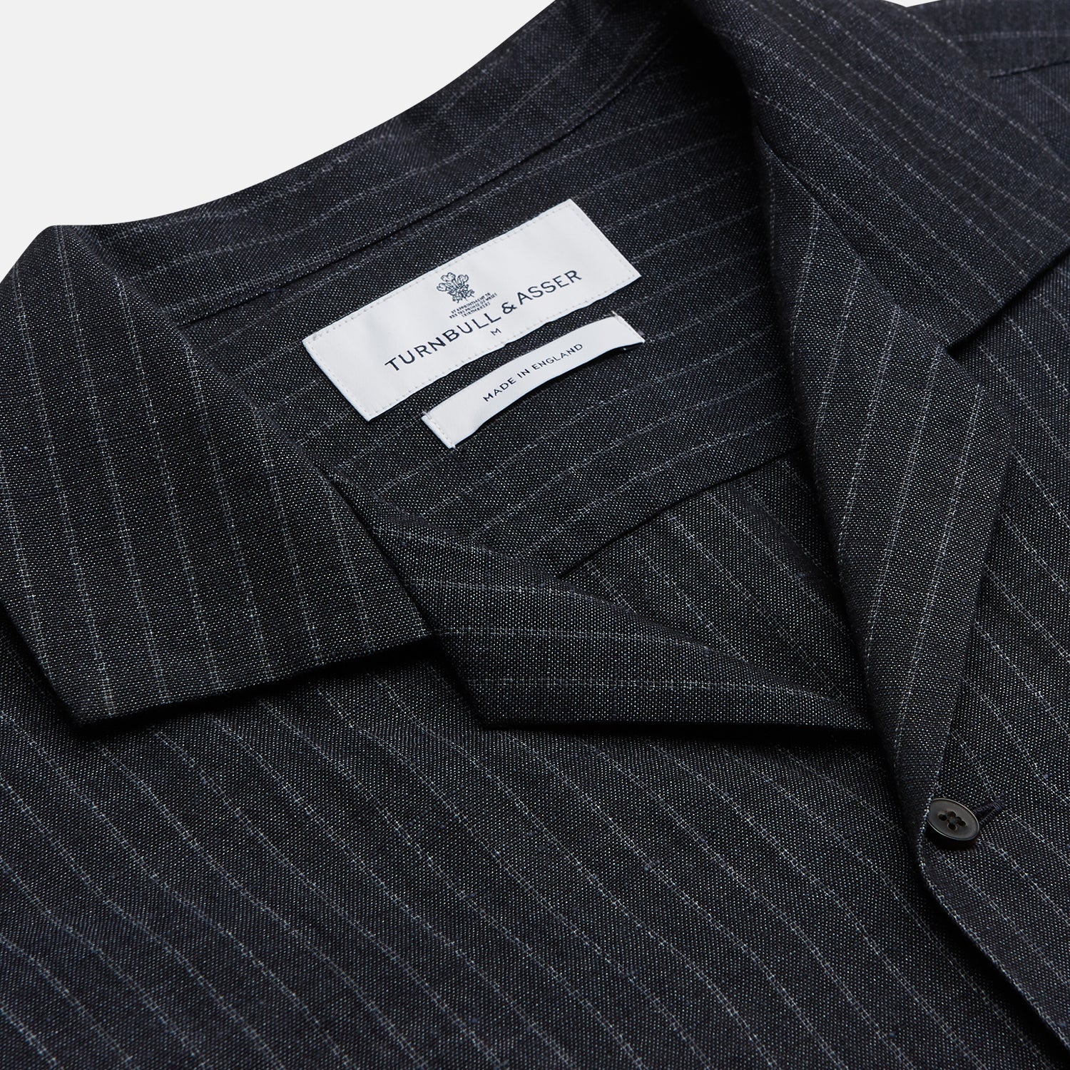 Navy Tailored Pinstriped Shirt Jacket