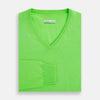 Bright Green Cashmere V-Neck Jumper
