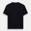 A navy short-sleeve pyjama shirt by Turnbull & Asser is laid flat on a white background, featuring a round neckline and a minimalist design—perfect for relaxed wear.