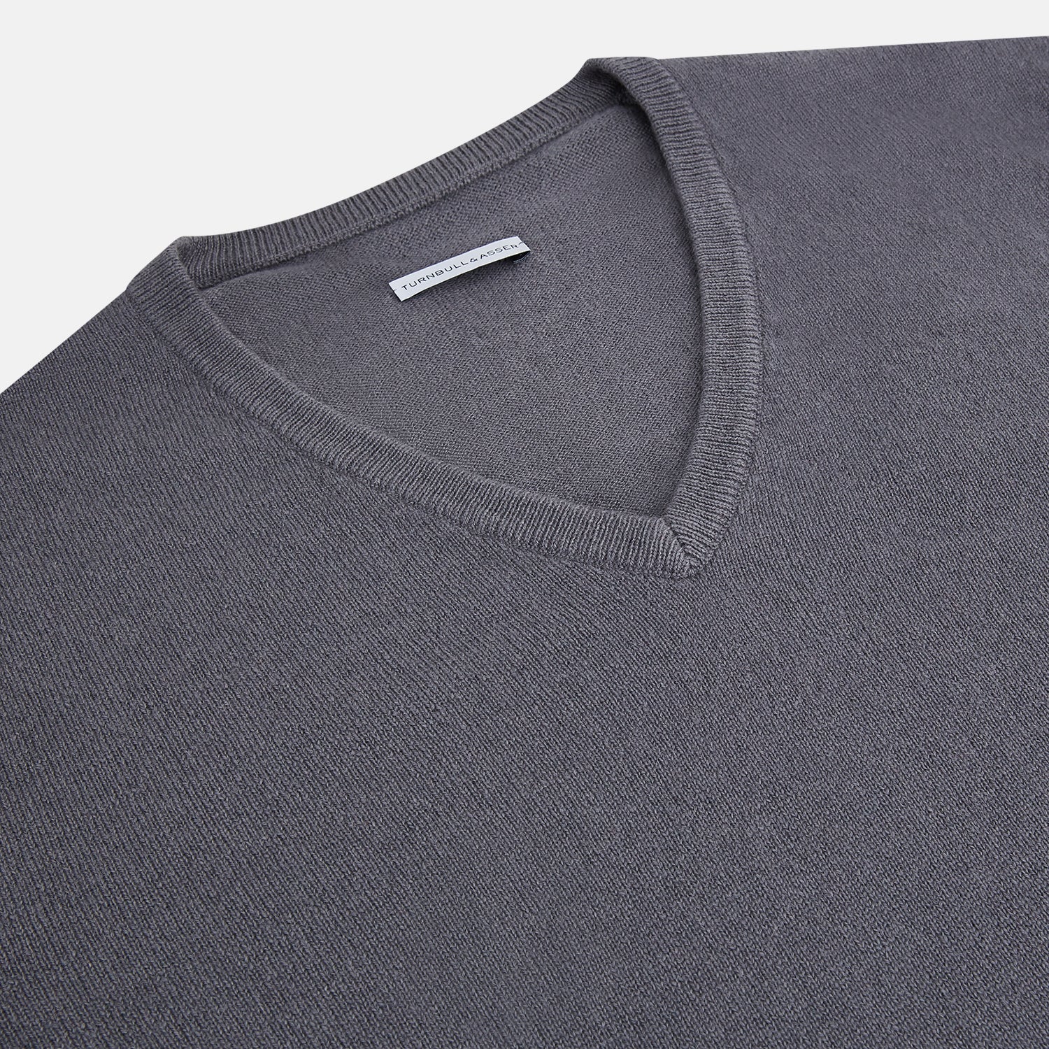Grey V-Neck Cashmere Jumper