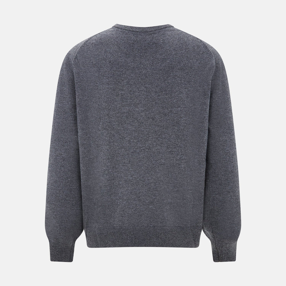 Melange Grey Crew Neck Cashmere Jumper