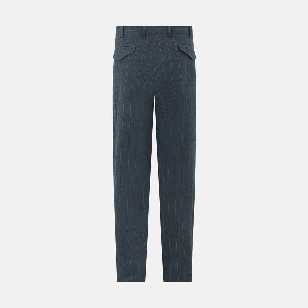 Forest Green Striped Edmund trousers