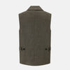 Olive Collared Linen Waistcoat