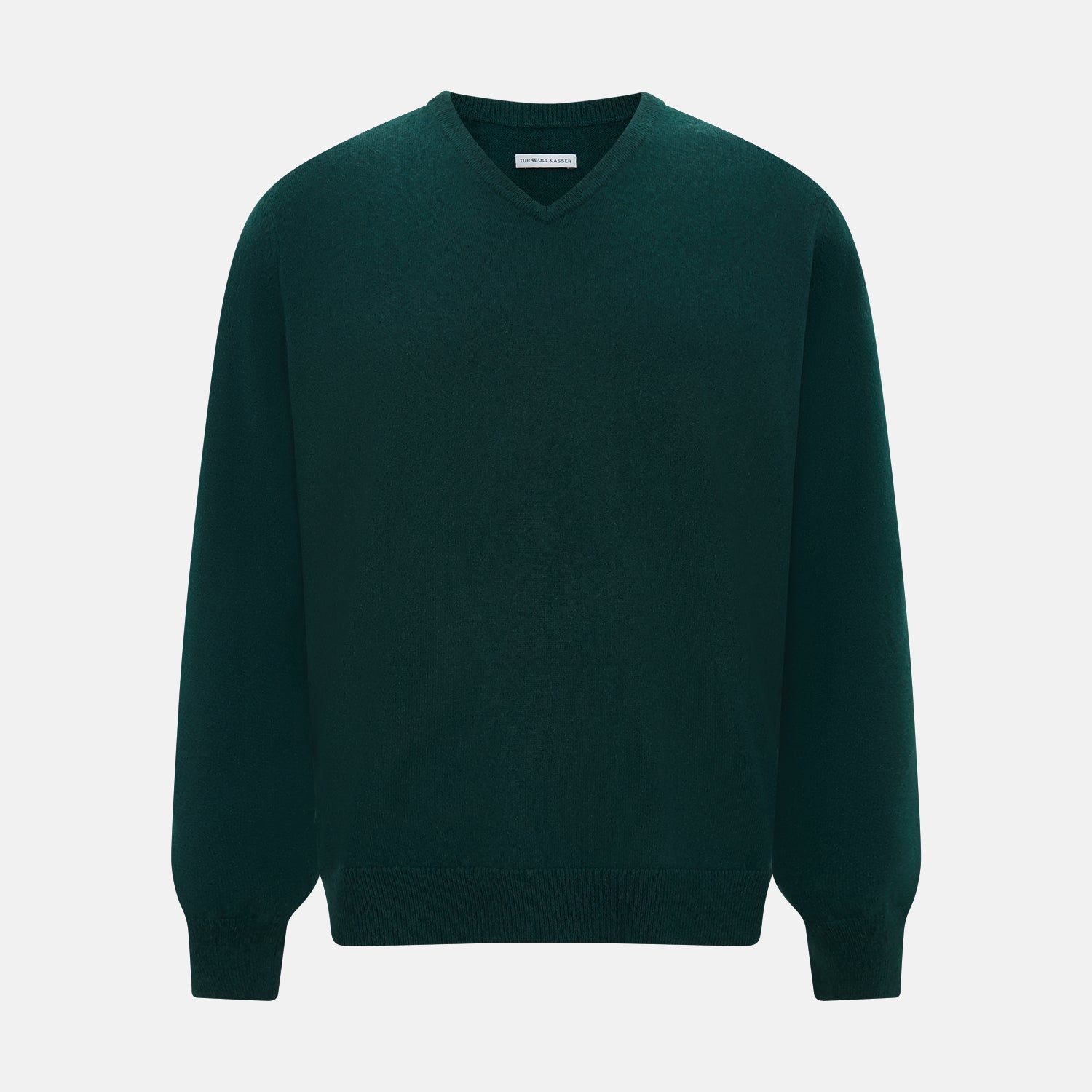 Forest Green Cashmere V-neck Jumper