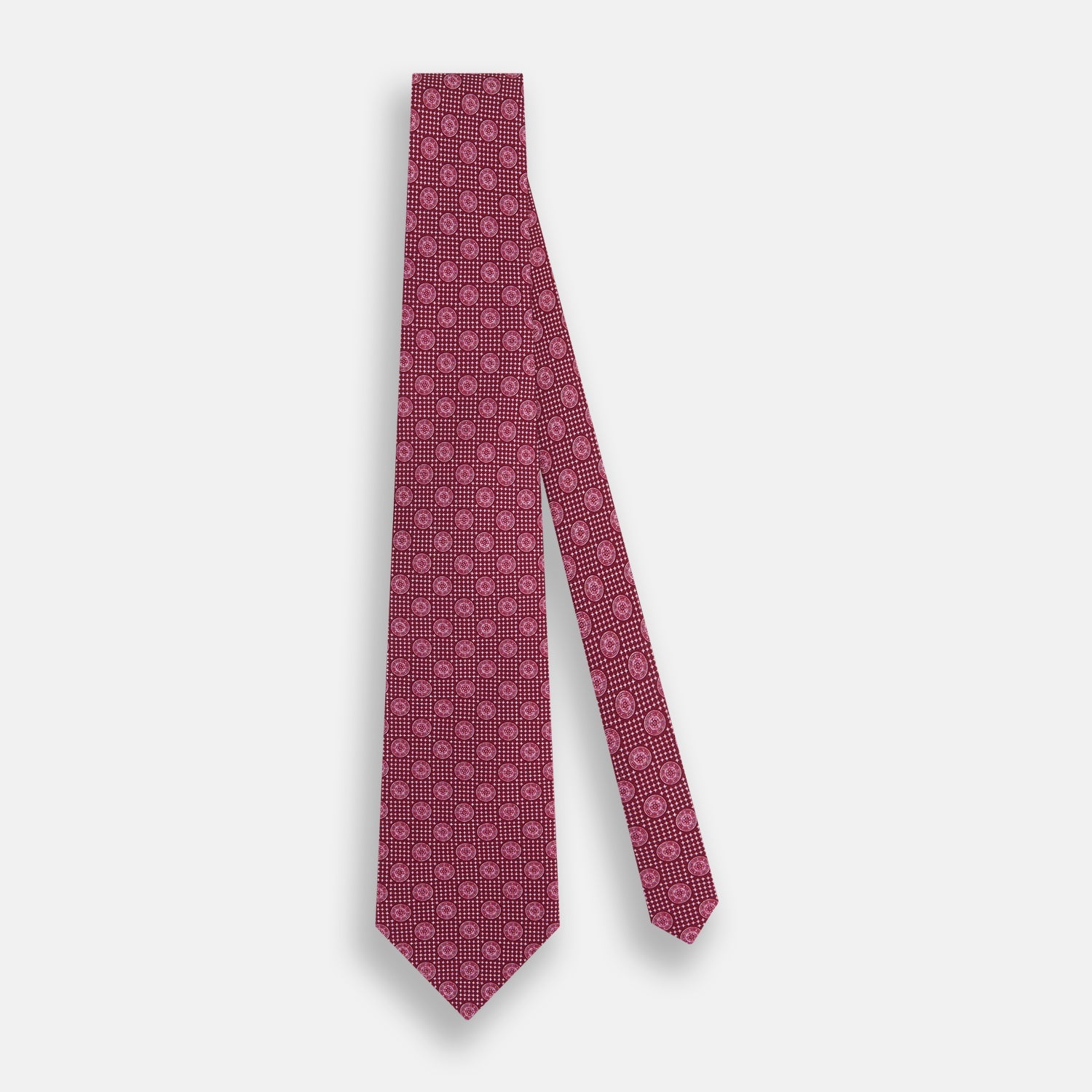 Burgundy Medallion Silk Tie