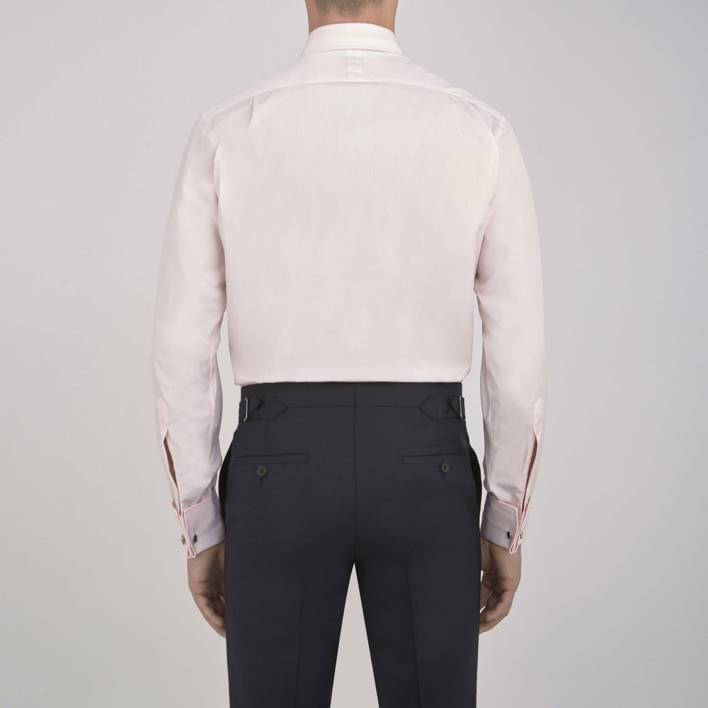 Pink Cotton Shirt with T&A Collar and Double Cuffs