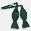 Racing Green and White Spot Silk Bow Tie