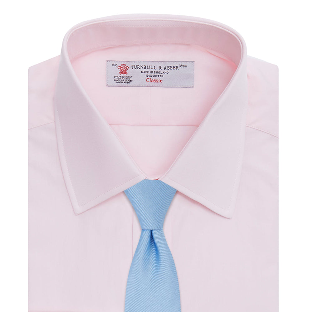 Pink Cotton Shirt with T&A Collar and Double Cuffs